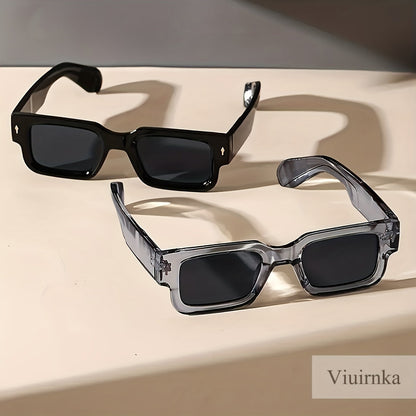 Chunky Square Retro Fashion Glasses 2-Pack - Bold Thick Frame UV400 Eyewear for Men Women, Nightlife Parties, Raves, Festivals, Halloween Costumes & Everyday Statement Look