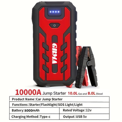 Portable Car Jump Starter 7-in-1 with 150PSI Air Compressor Digital Display Emergency Power Bank for Gas & Diesel Engines - Car Battery Booster Pack with Air Pump