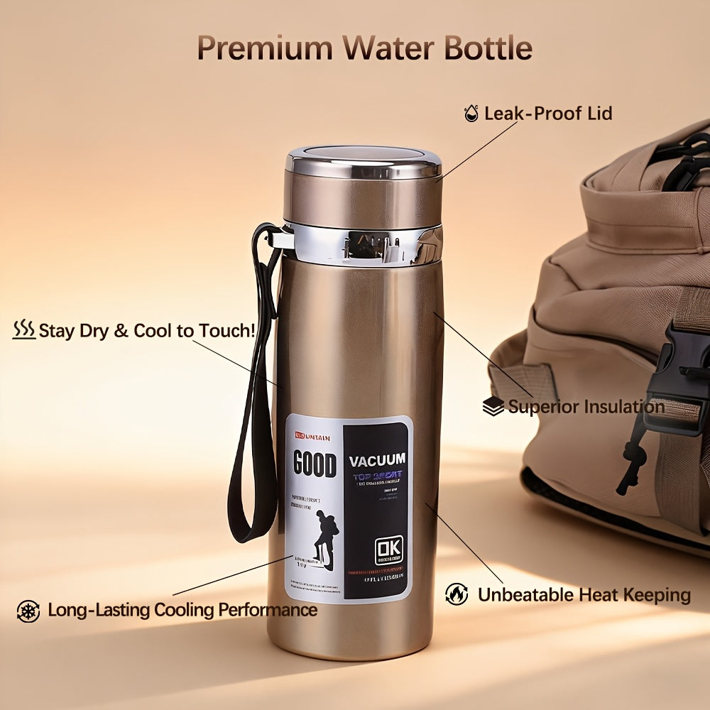Insulated Water Bottle 33.81oz Large Capacity, 316 Stainless Steel Double-Wall Vacuum Flask with Leak-Proof Lid for Camping, Travel, Gym & Everyday Hydration