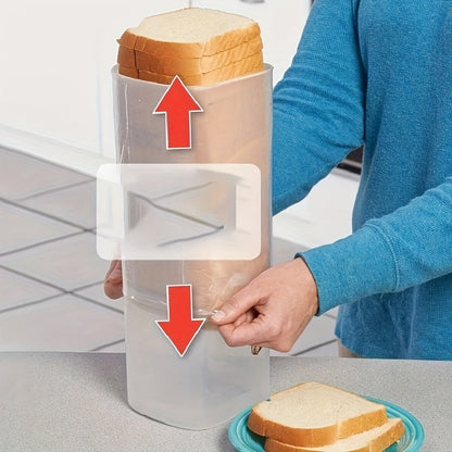 Bread Storage Container with Leakproof Lid, Stackable Reusable Fresh Bread Keeper Box for Toast & Loaves, Portable Kitchen Countertop Organizer for Bread, Ideal for Home Kitchen & Camping