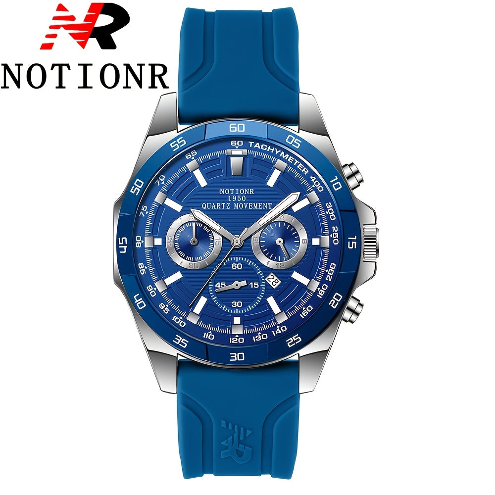 Men's Casual Quartz Watch Silicone Strap Date Display Sporty Analog Wristwatch – 11 Colors, Lightweight Fashion Watch for Men, Perfect Gift for Him Birthday Christmas Thanksgiving
