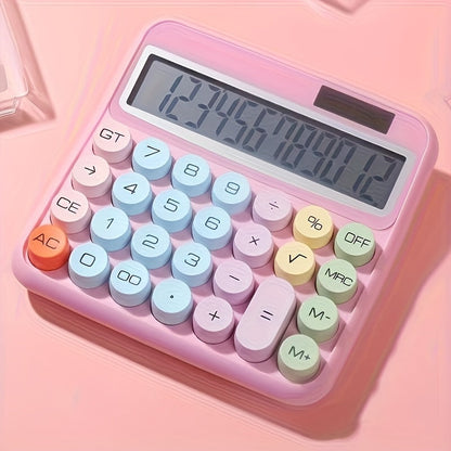 12-Digit Solar Desktop Calculator – Large Display, Big Buttons, High-Precision, No Battery Required, Portable Office & Student Calculator for Home, School & Business