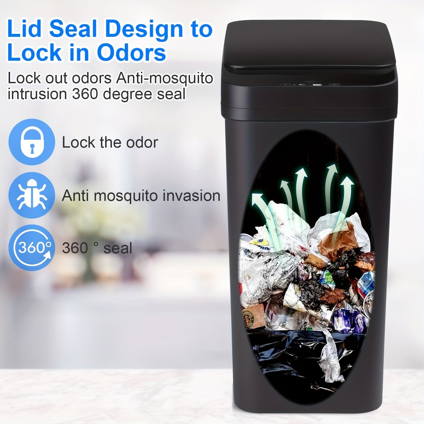 Automatic Touchless Trash Can 2-Pack – 2.8 Gallon Motion Sensor Garbage Can with Lid, Slim Smart Trash Bin for Bathroom, Bedroom, Office & Living Room