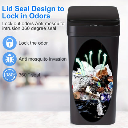 Automatic Touchless Trash Can 2 Pack – 4 Gallon & 2.8 Gallon Motion Sensor Trash Bin with Lid, Slim Smart Garbage Can for Bathroom, Bedroom, Office, Kitchen, Living Room