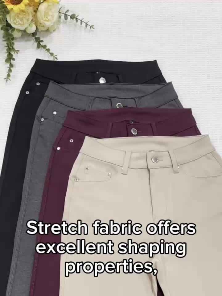 Women's High Waist Stretch Skinny Jeans Metal Button Street Style Slim Fit Denim Pants 10 Colors S-XXL Everyday Wear