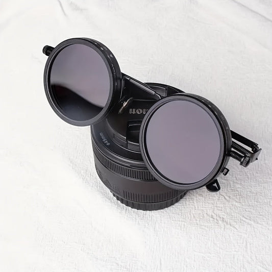 Industrial Punk Rotating Glasses – Black Round Frame with TAC Lenses & Adjustable Spring Temples, Vintage Steampunk Eyewear for Casual, Formal & Edgy Fashion Looks
