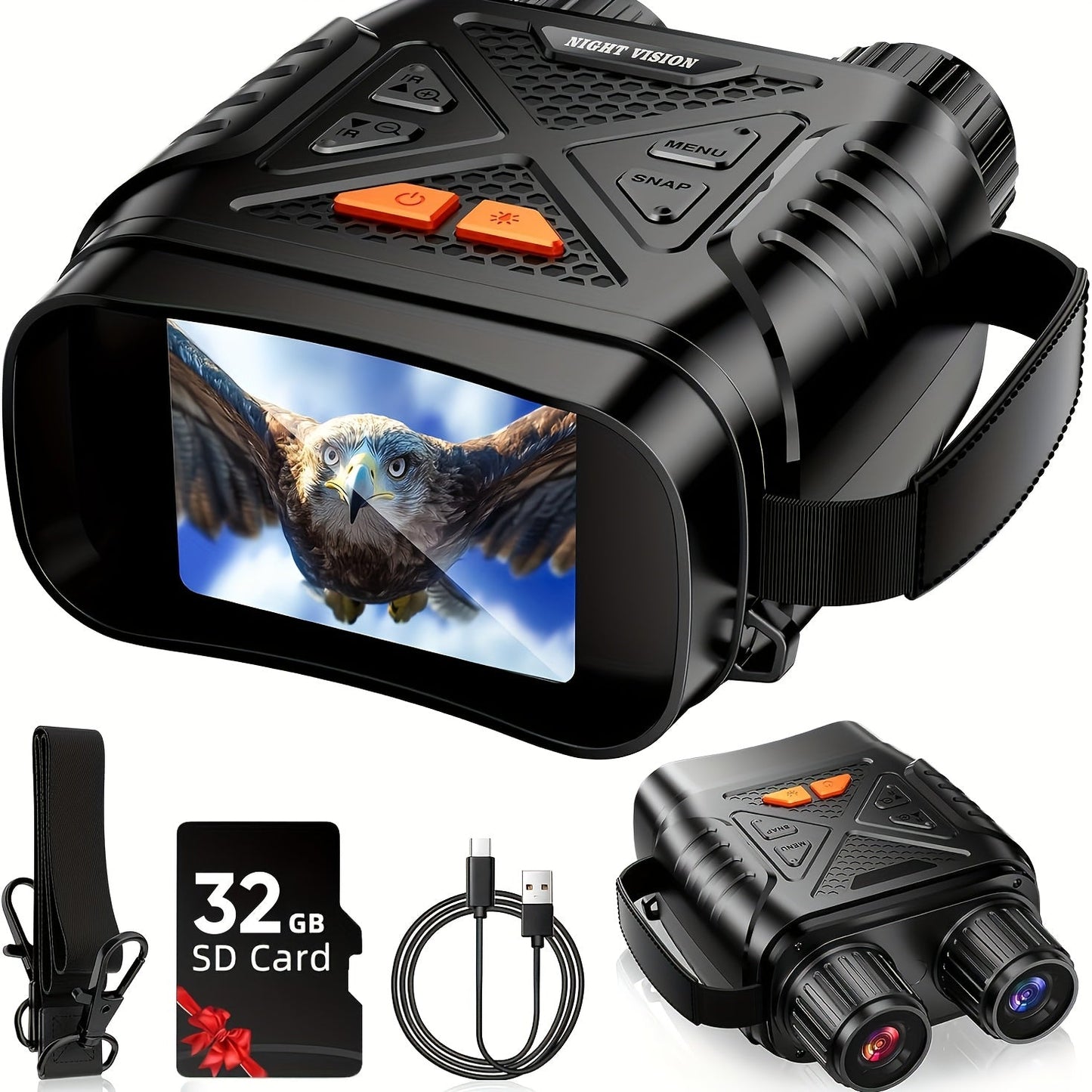 4K Night Vision Binoculars for Adults – 10x Digital Zoom, 2.8" HD Screen, 7-Level IR Illuminator, 12MP Photo & Video, Rechargeable – Perfect for Hunting, Boating & Outdoor Exploration, Gift for Men