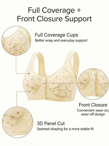 7 Pack Seamless Wireless Bra Set for Women – Soft Front Button Bralettes, No Underwire, Comfortable & Breathable for Daily Wear, Yoga, Travel & Festivals, Sizes S-XXL