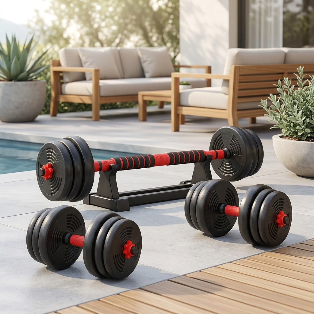 Adjustable Dumbbell Set 22 lb & 44 lb – 3-in-1 Quick-Adjust Free Weights for Home Gym, Strength Training, Full-Body Workouts, Space-Saving Compact Fitness Equipment for Men & Women