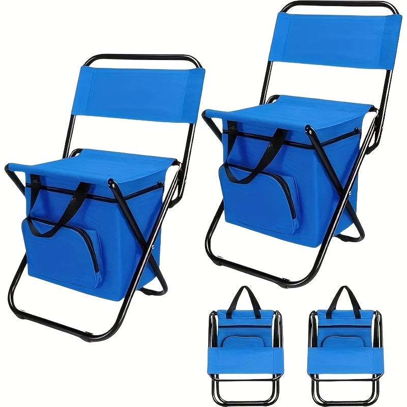 Portable Folding Camping Chair Lightweight Backrest Stool with Backpack Heavy Duty Compact Seat for Camping Hunting Fishing Hiking Outdoor Blue Black Green 1 or 2 Pack