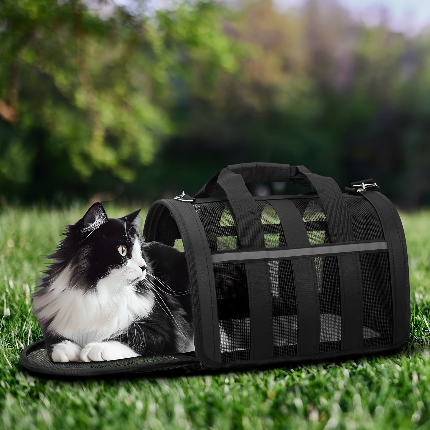 Foldable Soft Pet Carrier Bag – Breathable Mesh Travel Bag for Cats & Dogs, 6 Colors, S/M/L Sizes, Portable with Zipper Closure