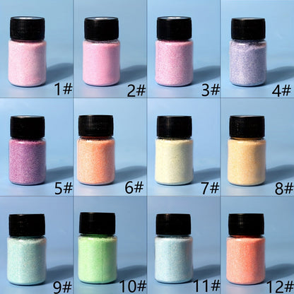 Holographic Glitter Set 12 Colors – Fine Glitter Powder for Nail Art, Body, Face, Resin & Craft Projects | Christmas & Halloween Gift