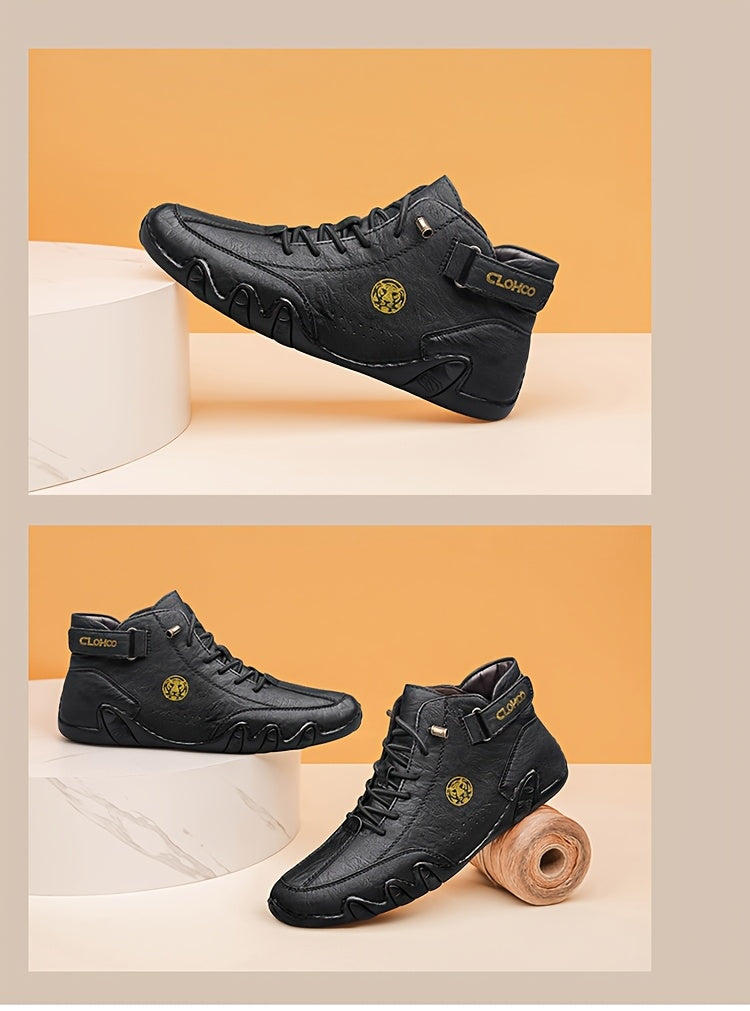 Men's High-Top Sneakers Breathable Lace-Up Casual Shoes Soft Rubber Sole Non-Slip Outdoor Walking Shoes for Men US 7-12 Multiple Colors