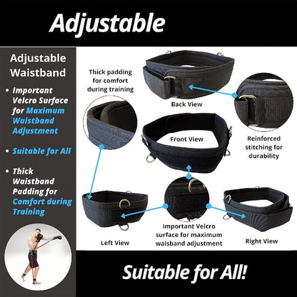 Boxing Resistance Band Set 12pcs 150lb Heavy-Duty | MMA Martial Arts Training Straps | Leg Arm Full Body Strength Speed Trainer | Home Gym Boxing Taekwondo Kickboxing | Black Red