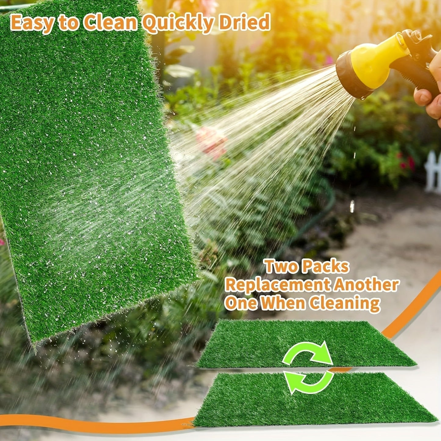 Artificial Grass Dog Potty Pad – Reusable Pee Pad for Dogs Indoor & Outdoor Potty Training, Soft Drainage Turf Mat for Puppies, Small & Large Dogs, Multiple Sizes Available