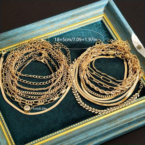 20-Piece Stackable Bracelet Set for Women – Boho Snake Bone Twisted Metal Geometric Layering Bangles, Vintage Chic Wrist Jewelry for Daily Wear Party Vacation Dating, Holiday Gift for Her