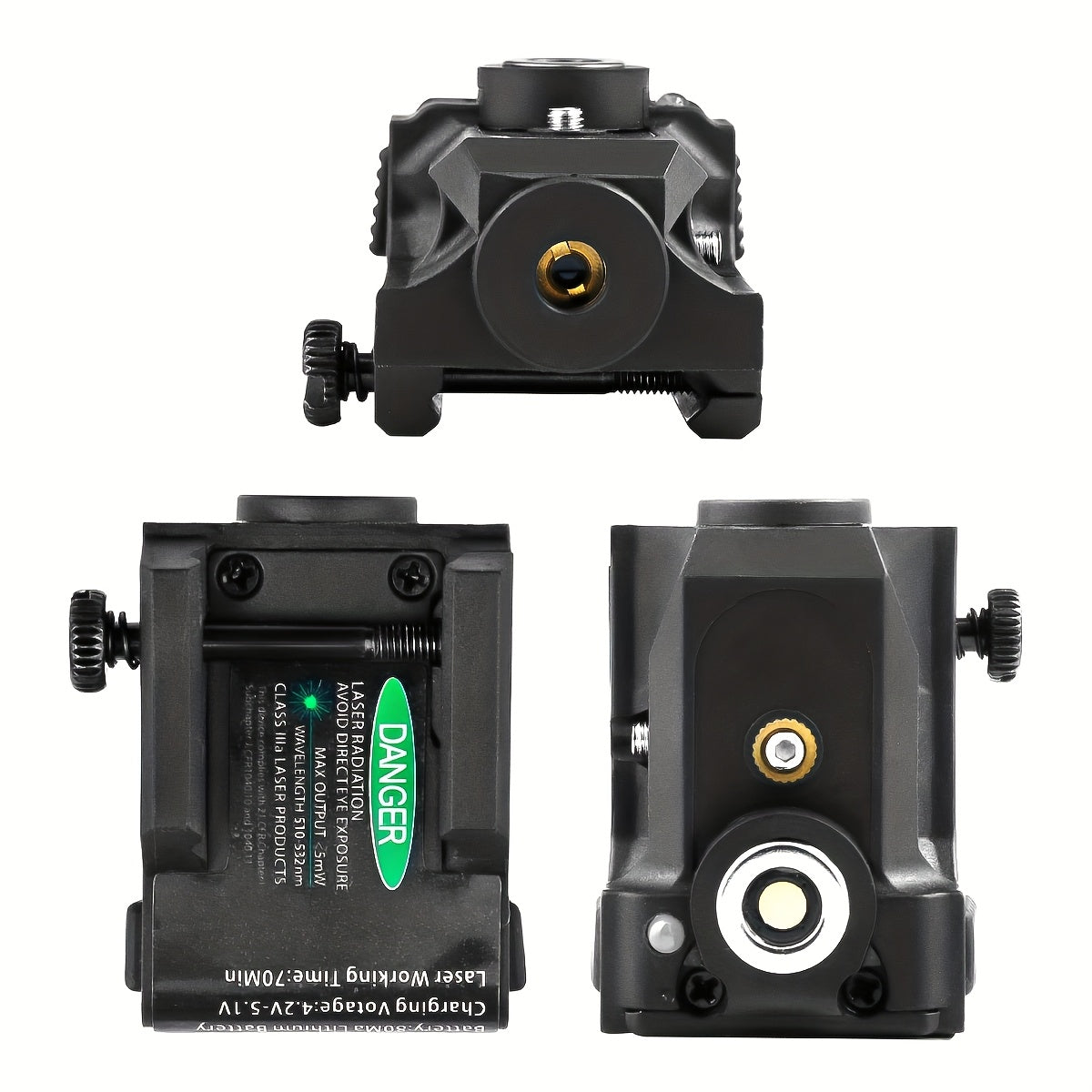 Ultra Compact Green Laser Sight for Handguns & Pistols – Magnetic USB Charging, 20mm Picatinny Rail, Ambidextrous ON/OFF, PA66 Nylon, 150-300m Visible – 7 Color & Charging Variants