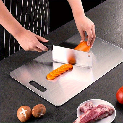 Stainless Steel Cutting Board Set of 3 Premium BPA-Free Rust-Resistant Easy to Clean Space-Saving Kitchen Chopping Boards for Meat Vegetables Fruit Food Prep