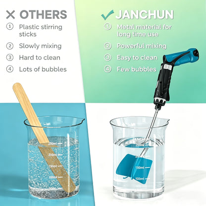 Resin Stirring Paddles 6 Pcs Reusable Epoxy Mixer Drill Attachment Multi-Size Reduces Air Bubbles DIY Resin Art Casting