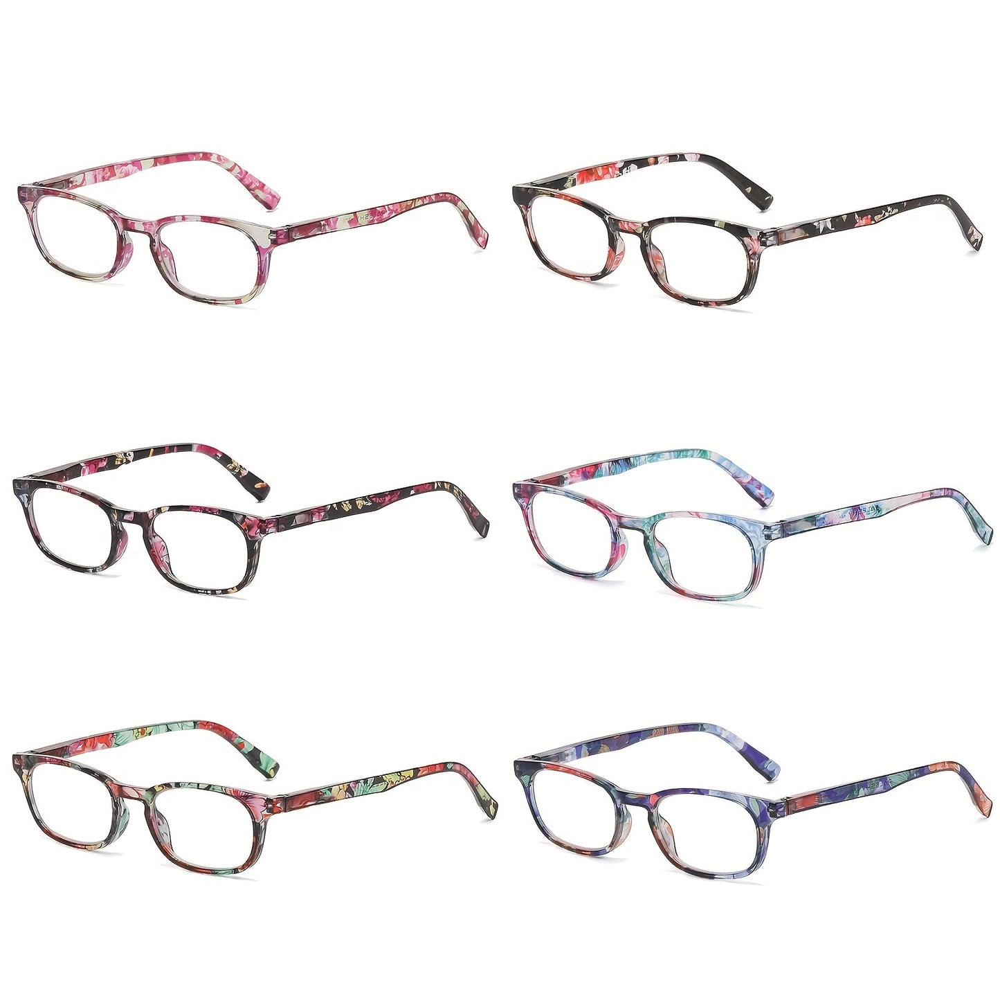 6-Pair Blue Light Blocking Reading Glasses for Women & Men - Oval Full-Frame PC Readers with Anti-Glare Lenses, +1.00 to +4.00 Strengths for Computer Office & Reading, Comfortable Spring Hinge