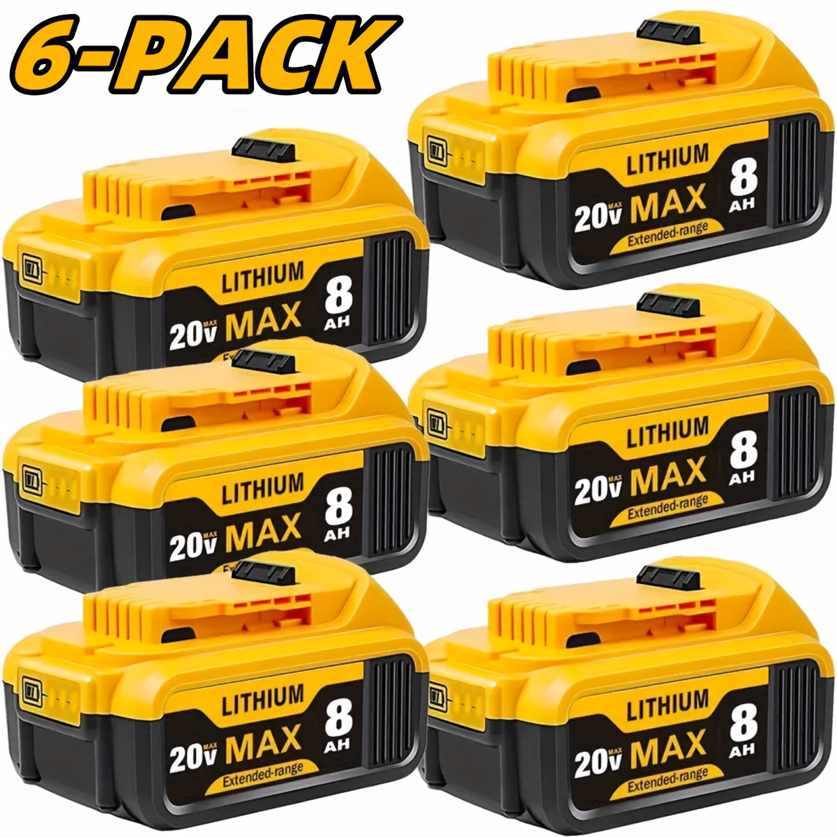 20V 8.0Ah Lithium-Ion Replacement Battery for DeWalt Cordless Tools – Compatible with DCB200, DCB205, DCB206, DCB204, DCB180 & DCD/DCF/DCG/DCS Series