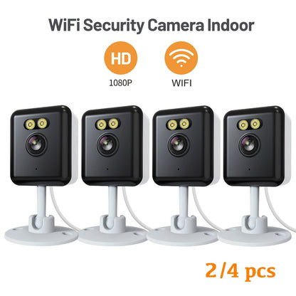2 Pack WiFi Indoor Security Camera 3MP HD AI Humanoid Detection Full Color Night Vision Two-Way Audio Smart Motion Detection Alexa Compatible App Control Home Surveillance Camera
