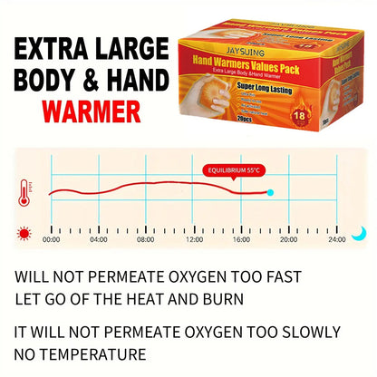 Hand Warmers 20 Pack Odorless 10-Hour Lasting Heat – Disposable Breathable Warmers Safe for Babies Winter Outdoor Travel Camping Skiing Bedtime