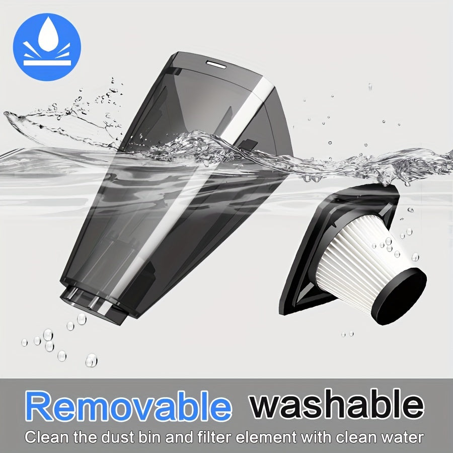 Cordless Handheld Vacuum Cleaner 5000Pa Strong Suction USB Rechargeable Portable Wireless Vacuum for Car Interior, Home, Office & Pet Hair – 40dB Low Noise, 2000mAh Battery, One-Click Dust Empty