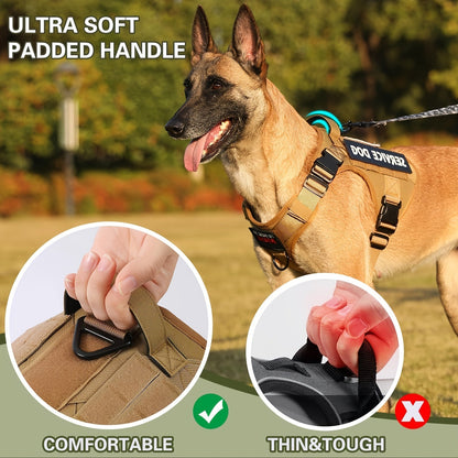 Tactical Dog Chest Harness – Military-Style No-Pull Pet Vest with Control Handle, Adjustable Secure Fit for Active Dogs, Solid Pattern, Sizes S to XL, Ideal for Training Hiking Walking