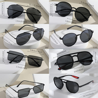 6-Pack Classic Polarized Sunglasses Multi-Frame Set for Men & Women – UV Protection Shades for Driving, Fishing, Travel, Outdoor Parties & Vacation, Fun Photo Props & Gift Set