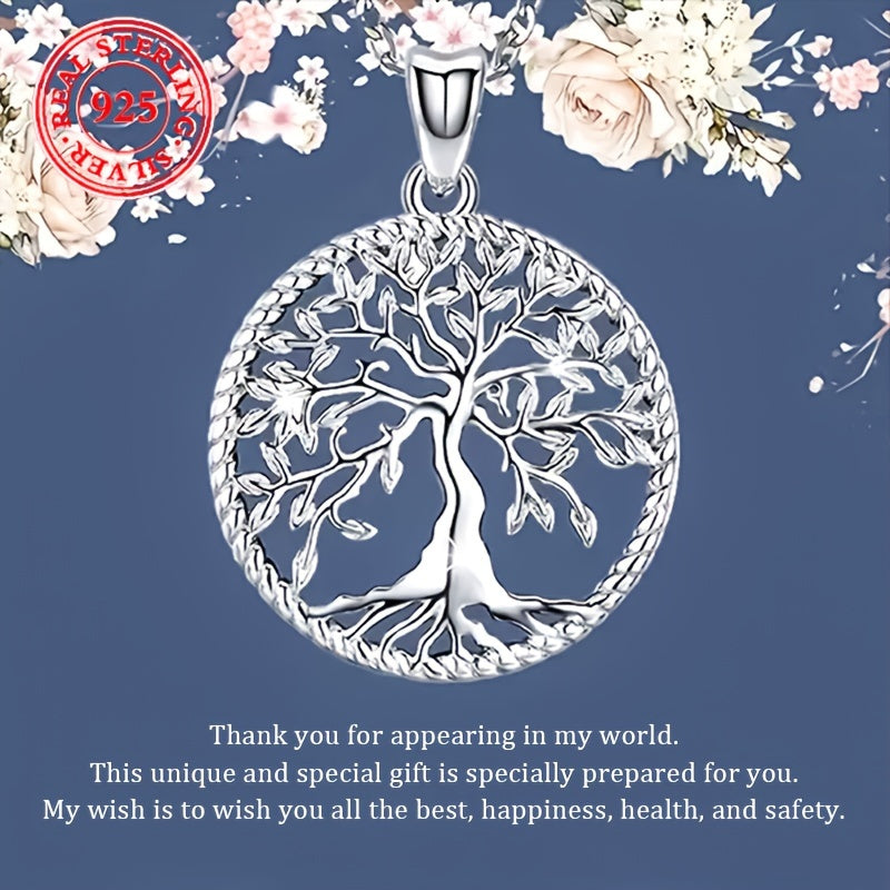 925 Sterling Silver Tree of Life Pendant Necklace for Women – Hypoallergenic Boho Vintage Style, Perfect Gift for Her, Casual & Dressy Wear