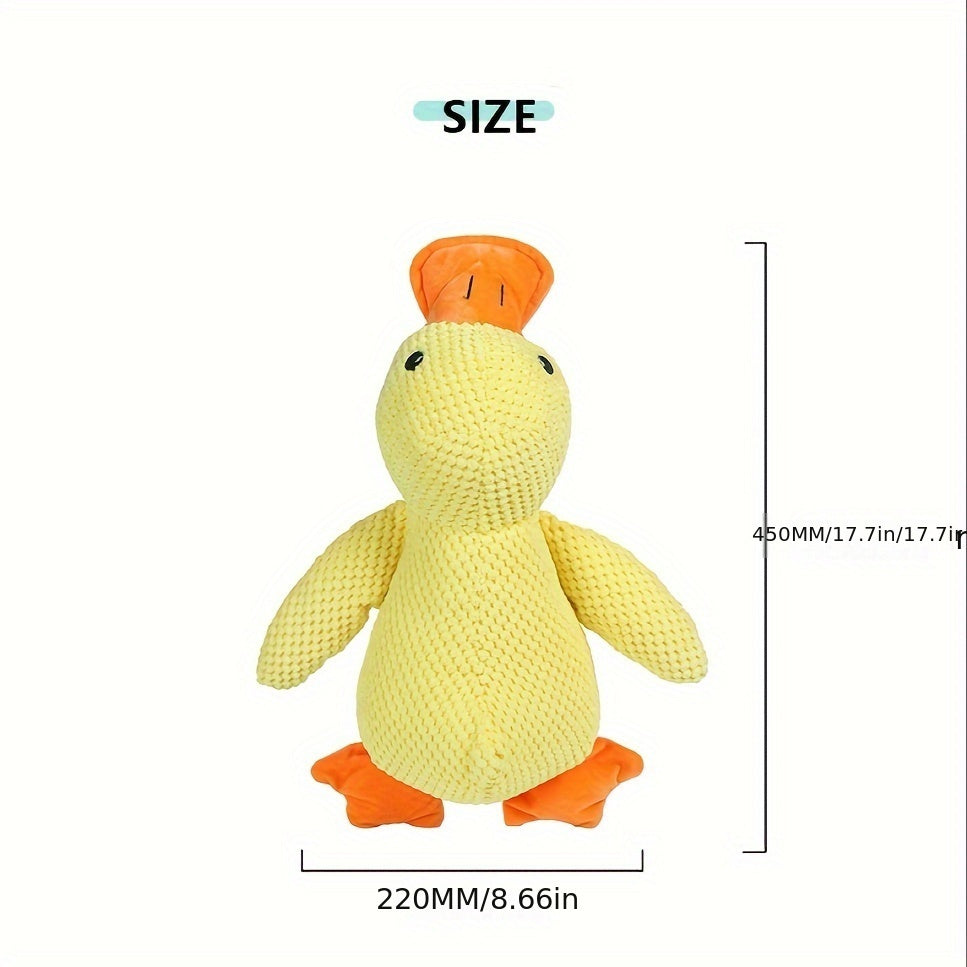 Large Plush Duck Dog Toy with Squeaker – Bite-Resistant Soft Chew Toy for Puppies & Large Breed Dogs, Durable Interactive Teething Toy for Golden Retrievers, Corgis & All Breeds