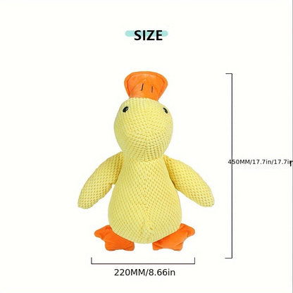 Large Plush Duck Dog Toy with Squeaker – Bite-Resistant Soft Chew Toy for Puppies & Large Breed Dogs, Durable Interactive Teething Toy for Golden Retrievers, Corgis & All Breeds