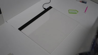 LED Light Pad for Diamond Painting – A2 A3 A4 A5 USB Powered, Adjustable Brightness, Ultra-Thin Light Board for Tracing Sketching Drawing Animation Stencil Art Craft, Optional Bracket & Drill Pen