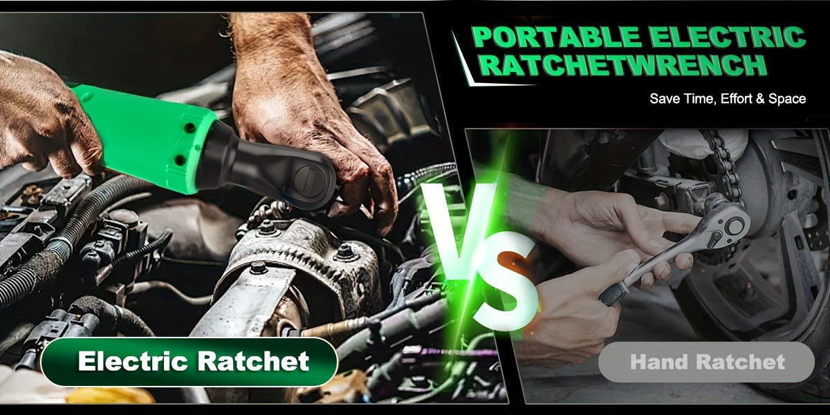 12V Cordless Ratchet Wrench Set 3/8" Drive 40 Ft-lbs – Variable Speed Trigger, Fast Charge, 7 Sockets, 1 or 2 Lithium-Ion Batteries for Automotive Repair, DIY & Valentine’s Day Gift for Men
