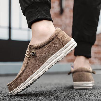 Men's Plus Size Breathable Vintage Canvas Loafers Low-Top Casual Sneakers Round Toe Slip-On Shoes for Outdoor Sports Daily Wear All Seasons Beige Black Blue Brown US 7-13