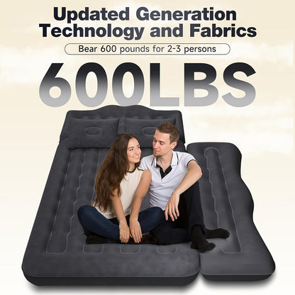 Inflatable Car Mattress for Back Seat SUV Truck MPV – Portable Air Bed with 2 Pillows for Camping Road Trips Outdoor Travel Dark Blue