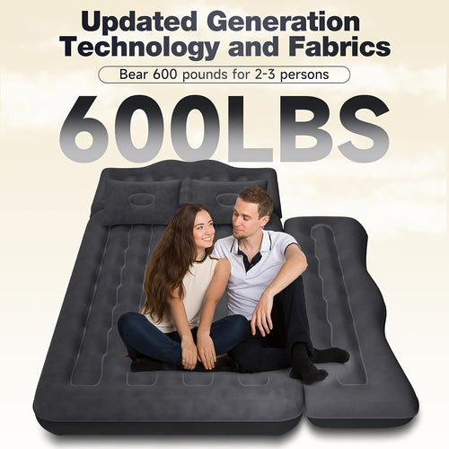 Inflatable Car Mattress for Back Seat SUV Truck MPV – Portable Air Bed with 2 Pillows for Camping Road Trips Outdoor Travel Dark Blue