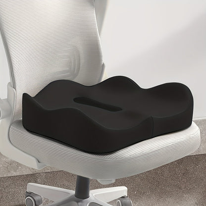 Ergonomic Memory Foam Seat Cushion for Office Chair, Wheelchair & Car Seat – Contoured Tailbone Relief, Soft Knit Cover, Non-Slip Base, Multiple Colors Available