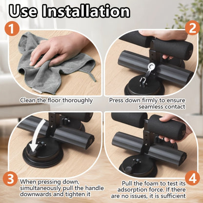 Portable Sit Up Bar – 3-Section Adjustable Design, Dual Suction Cups & Resistance Bands, Lightweight Home Core Fitness Equipment for Small Spaces