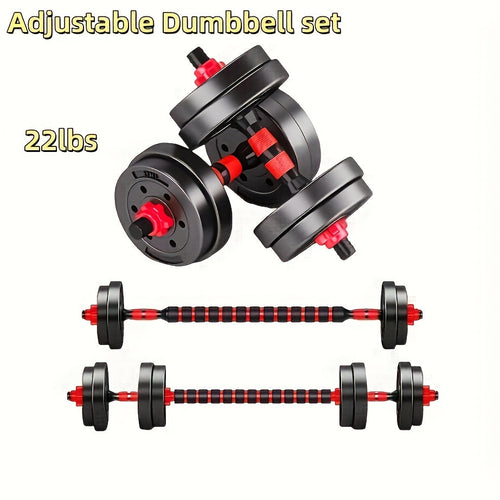 Adjustable Dumbbell Set 22 lb & 44 lb – 3-in-1 Quick-Adjust Free Weights for Home Gym, Strength Training, Full-Body Workouts, Space-Saving Compact Fitness Equipment for Men & Women