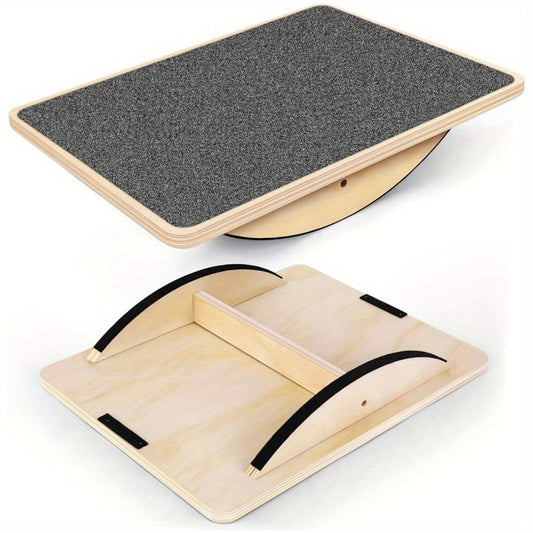 Balance Board for Adults - Wobble Board Wooden Anti-Slip Rocker Board for Core Strength, Physical Therapy, Standing Desk & Balance Training, Supports 350 LBS