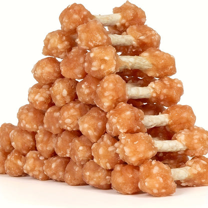 High Protein Chicken Dumbbell Dog Treats – Natural Healthy Long-Lasting Training Reward Snacks with Rice for Small, Medium & Large Breed Dogs