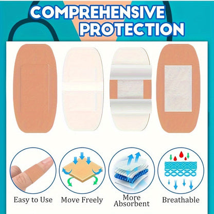 180/360pcs Flexible Fabric Adhesive Bandages Assorted Sizes – Breathable Fingertip & Knuckle Bandages, Elastic Cloth Spot Bandage Variety Pack for First Aid Home & Outdoor Care