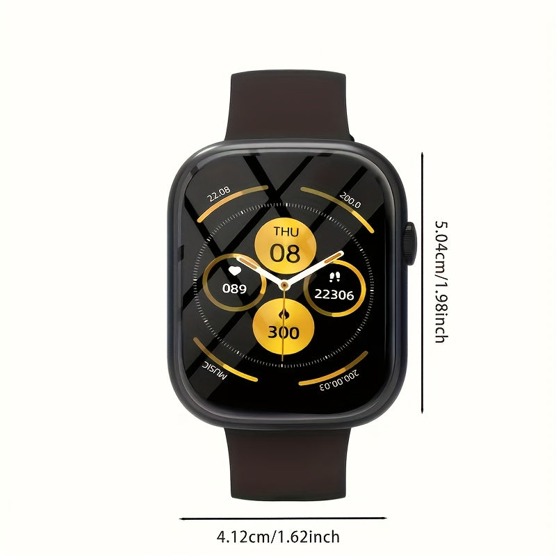 Smartwatch 2.01 Inch Touchscreen with HD Bluetooth Calling, Dual Strap, 100+ Sport Modes, Step & Calorie Tracker, Music & Notifications, Compatible with Android & iPhone - Unisex Fitness Smart Watch