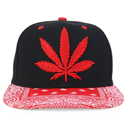 Rasta MJ Leaf 3D Embroidered Flat Bill Snapback Cap – Hip Hop Reggae Hat, Adjustable Snapback, One Size Fits Most, Unisex Streetwear Baseball Cap