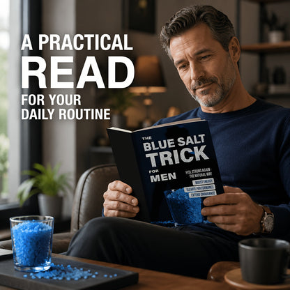 The Blue Salt Trick for Men Book Informational Wellness Lifestyle Guide Daily Habits Handbook Personal Development Self-Help Reading for Adult Men - Practical Gift Idea