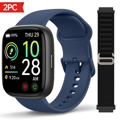 Smart Watch for Men & Women with Wireless Calling & Built-in Alexa – 1.83" HD Touch Screen, 100+ Sports Modes, Heart Rate Monitor, Waterproof Fitness Tracker, Compatible with iPhone & Android