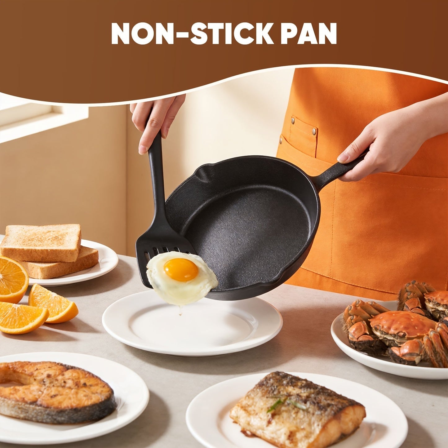 Cast Iron Skillet Set 3-Piece 6 8 10 Inch Pre-Seasoned Non-Stick Heavy Duty Oven Grill Campfire Safe Even Heat for Steak Cornbread Baking – Rustic Kitchen Cookware