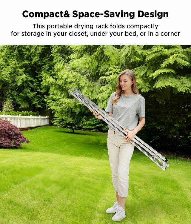 Clothes Drying Rack Stainless Steel 63" & 78.7" Retractable Foldable Heavy Duty Laundry Drying Rack, Collapsible Indoor Outdoor Clothesline with Adjustable Length for Balcony Bedroom Laundry Room